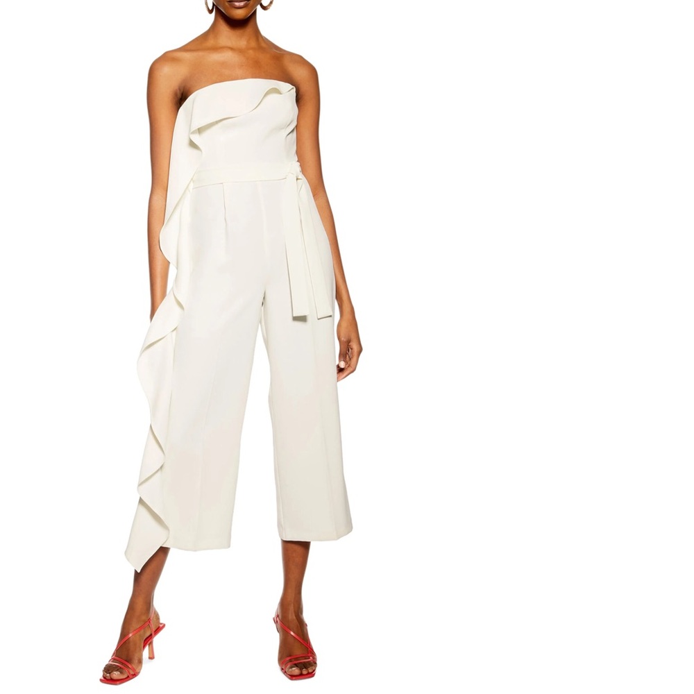 Topshop Frill Bandeau Jumpsuit